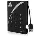 Apricorn 2TB Solid State Drive Aegis Padlock USB 3.0 256-Bit AES XTS Hardware Encrypted Portable Drive