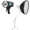 Godox AD600B Witstro Battery-Powered Monolight Kit with Softbox and C-Stand