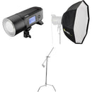 Godox AD600Pro Witstro Battery-Powered Monolight Kit with Softbox and C-Stand