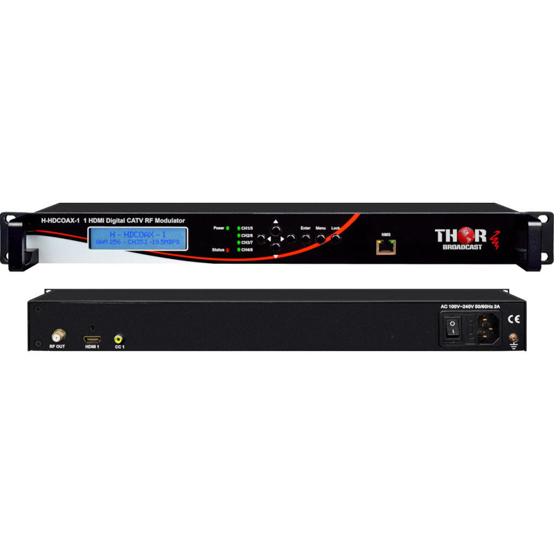 Thor HDCOAX-1 1-Channel HDMI to QAM Modulator with CC & Ultralow Latency