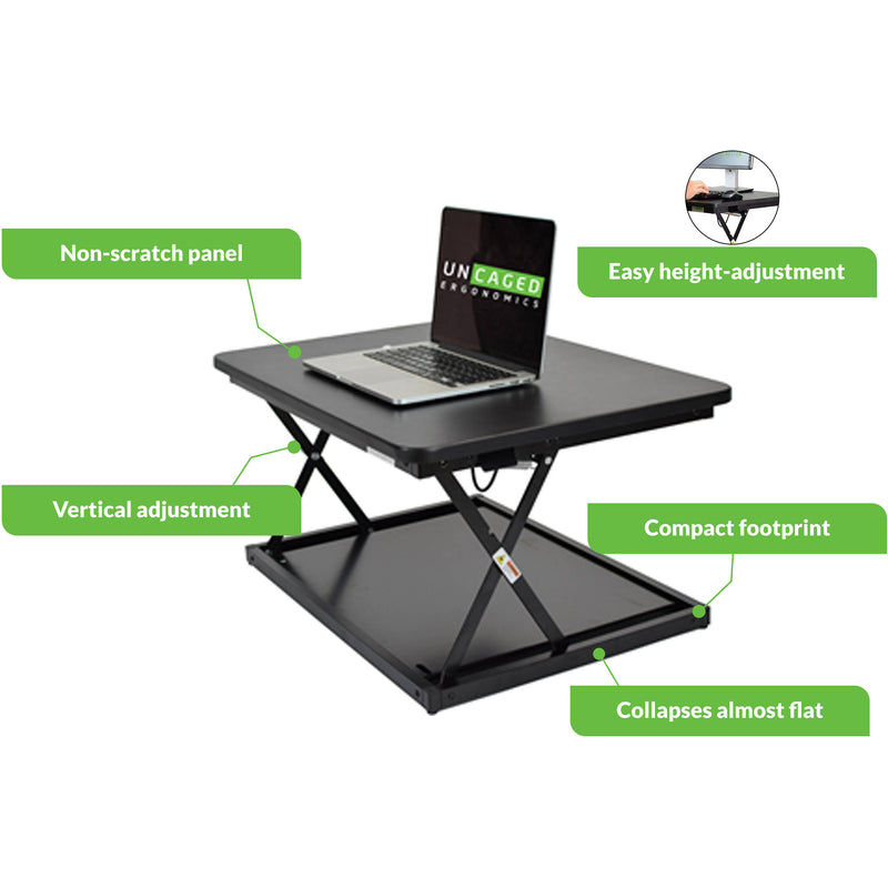 Uncaged Ergonomics Changedesk Mini Black Standing Desk (Black)