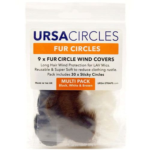 Remote Audio Ursa Fur Circles Multi-Pack of 9 with 3X White/3X Brown/3X Black and 30 Stickies