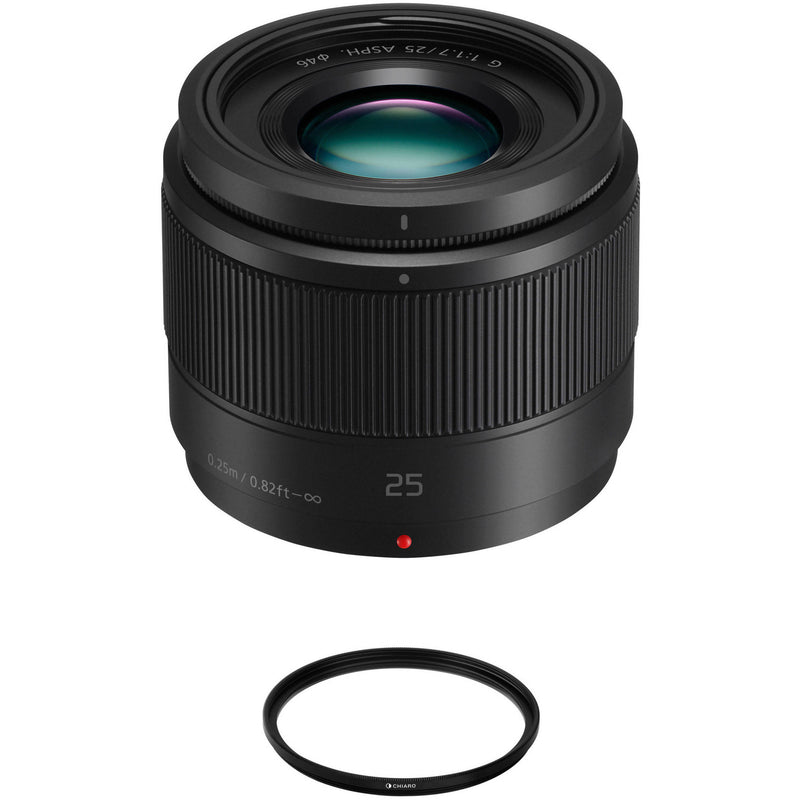 Panasonic Lumix G 25mm f/1.7 ASPH. Lens with UV Filter Kit