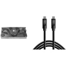 Tether Tools TetherPro USB Cable with TetherBLOCK Mounting Plate Kit (USB Type-C Male to USB Type-C Male, Black)