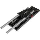 CAMVATE 12" Dovetail Bridge Plate and QR Baseplate with Double Rod Adapter