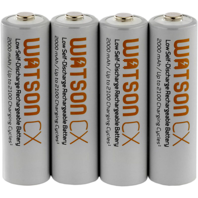 Watson CX AA Rechargeable NiMH Batteries (1.2V, 2000mAh, 4-Pack)