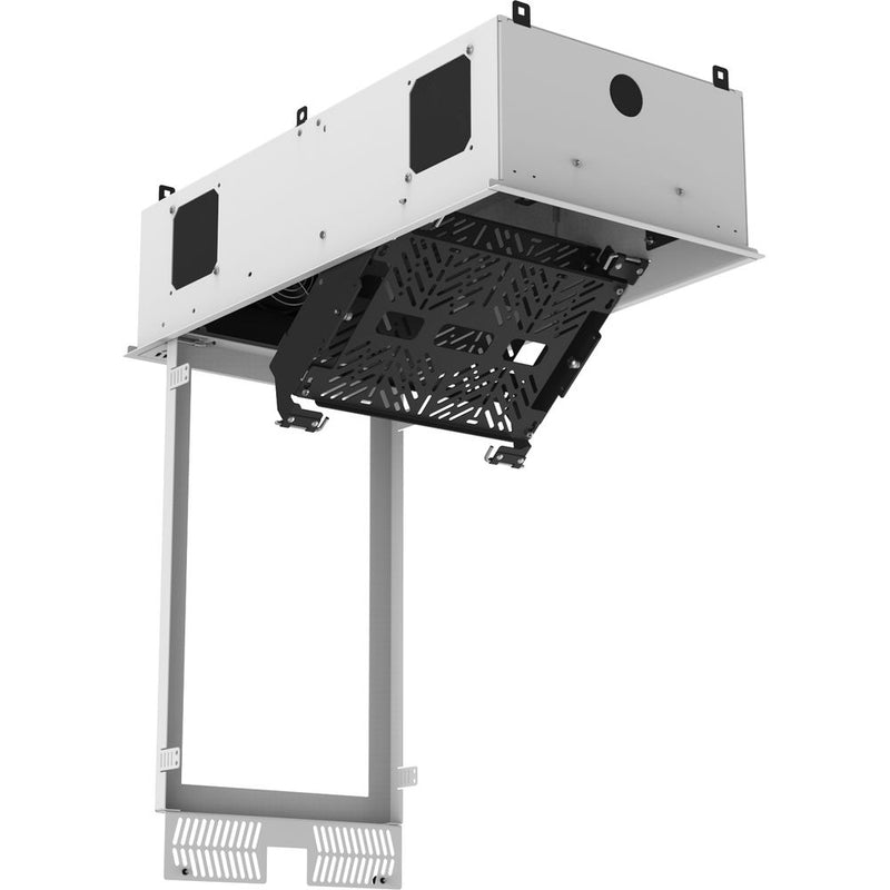 Atlas Sound 1x2 CeilingMount Rack/2RU,1/2 Wide Ambitilt Shelf/Integrated Switched PWRPK/No Projector PoleMnt