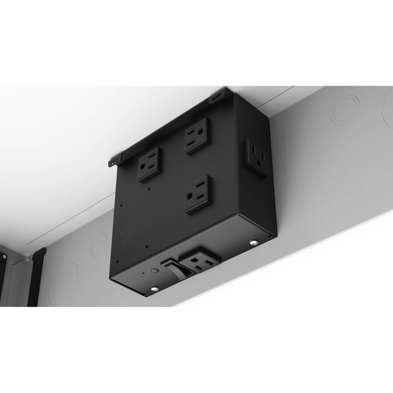 Atlas Sound 1x2 CeilingMount Rack/2R, 1/2Wide Ambitilt Shelf/Integrated Switched PWRPK with Projector Pole Mount