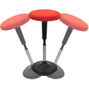 Uncaged Ergonomics Wobble Stool Black Fabric Seat (Red)