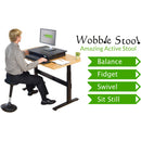 Uncaged Ergonomics Wobble Stool Black Fabric Seat (Red)
