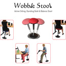 Uncaged Ergonomics Wobble Stool Black Fabric Seat (Red)