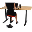 Uncaged Ergonomics Wobble Stool Black Fabric Seat (Red)