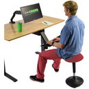Uncaged Ergonomics Wobble Stool Black Fabric Seat (Red)