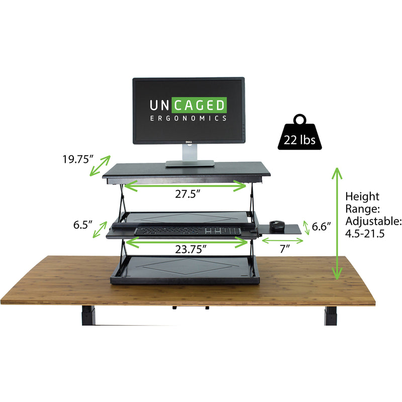 Uncaged Ergonomics Changedesk Tall Stand Up Desk Converter