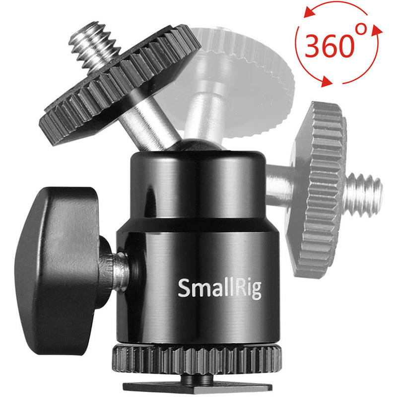 SmallRig Camera Hot Shoe Mount with 1/4"-20 Screw Ball Head (2-Pack)