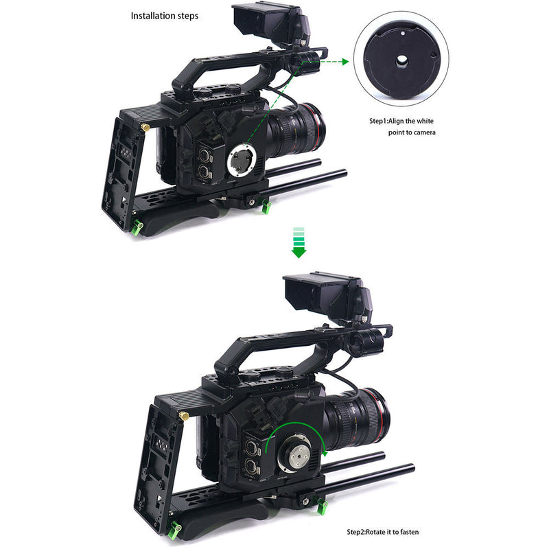 LanParte Arri Rosette Adapter for AU-EVA1 Grip