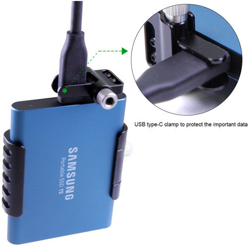 LanParte Clamp with Cold Shoe for Samsung T5 SSD