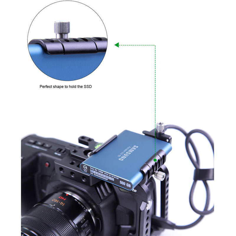 LanParte Clamp with Cold Shoe for Samsung T5 SSD