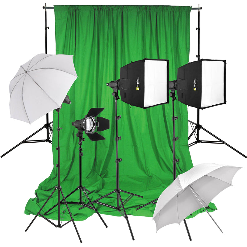 Angler Shadow Focus Spot 300 4-Light Kit with Green Screen