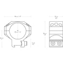 Hawke Sport Optics Two-Piece Tactical Ring Mounts (30mm, Medium, 9-11mm Dovetail, Matte Black)