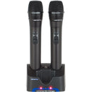 VocoPro UHF-3205-9 UHF Dual-Channel Rechargeable Wireless Microphone System