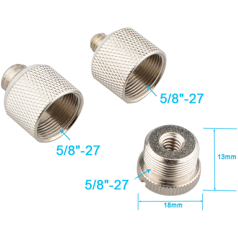 CAMVATE 1/4"-20 (F) To 5/8"-27 (M) , 5/8"-27 (F) To 1/4"-20 (M) And 5/8"-27 (F) To 3/8"-16 (M) Screw Adapter