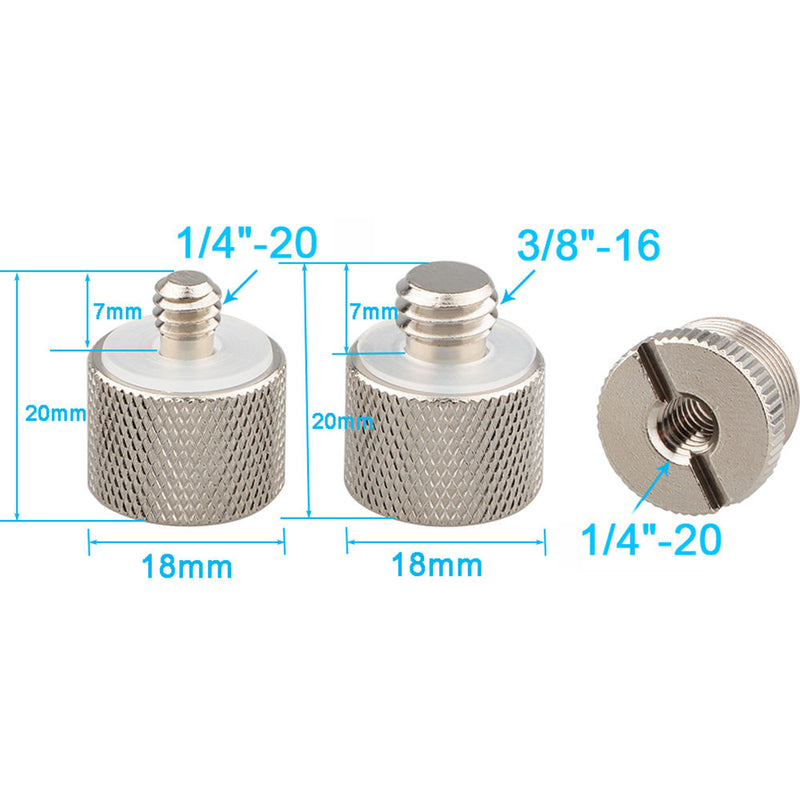 CAMVATE 1/4"-20 (F) To 5/8"-27 (M) , 5/8"-27 (F) To 1/4"-20 (M) And 5/8"-27 (F) To 3/8"-16 (M) Screw Adapter
