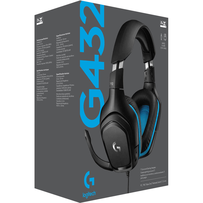 Logitech G G432 Wired Virtual 7.1-Channel Gaming Headset