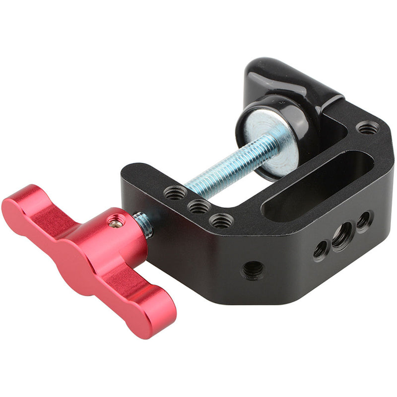 CAMVATE C-Clamp With 1/4"-20 And 3/8"-16 Threads (Red T-Handle)