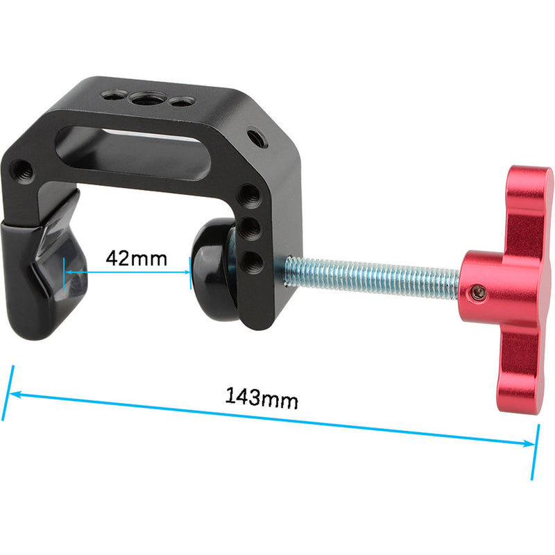 CAMVATE C-Clamp With 1/4"-20 And 3/8"-16 Threads (Red T-Handle)