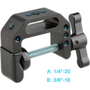 CAMVATE C-Clamp With 1/4"-20 And 3/8"-16 Threads (Black T-Handle)