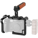 CAMVATE Cage Kit With Wood Top Handle And Shoe Mounts For Panasonic Lumix GH5