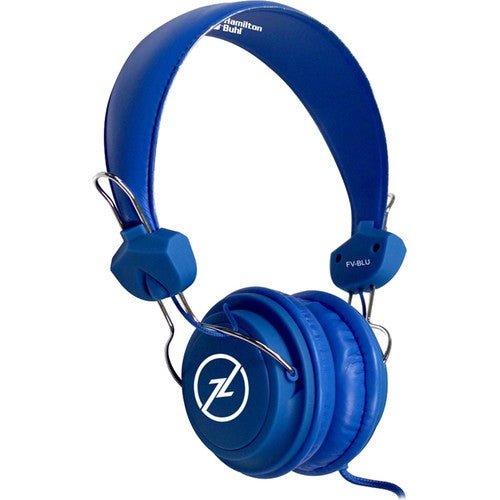 HamiltonBuhl Lab Pack of Favoritz Student Headphones with In-Line Microphones (Set of 12, Blue)