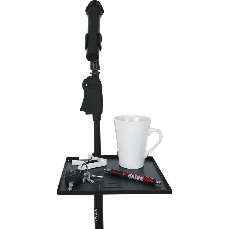 Gator Cases Frameworks Small Microphone Stand Clamp-On Utility Shelf-Capacity up to 10Lbs.