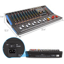 Pyle Pro 12-Channel Bluetooth Studio Mixer and DJ Controller Audio Mixing Console System