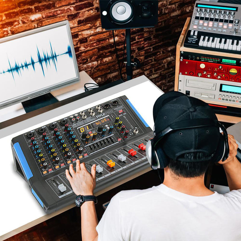 Pyle Pro 4-Channel Bluetooth Studio Mixer and DJ Controller Audio Mixing Console System