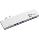 SIIG Dual USB Type-C Hub with HDMI, Card Reader, and Power Delivery (Silver)