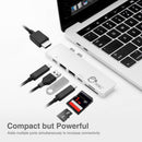 SIIG Dual USB Type-C Hub with HDMI, Card Reader, and Power Delivery (Silver)