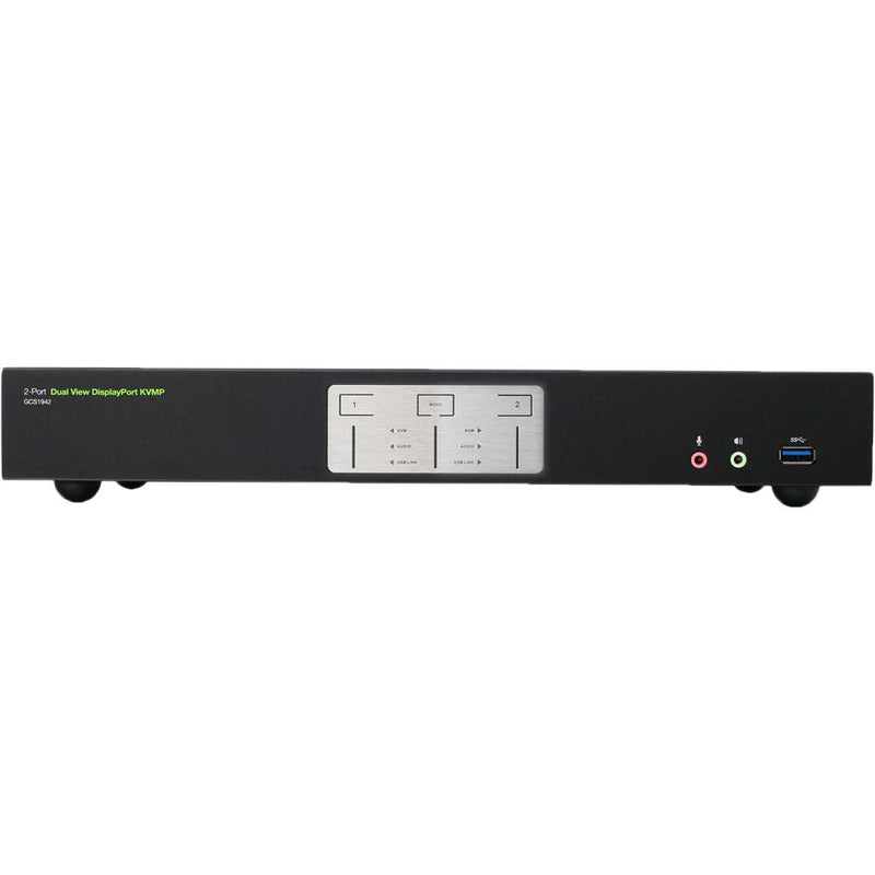 IOGEAR 2-Port 4K Dual View DisplayPort KVMP Switch with USB 3.0 Hub and Audio