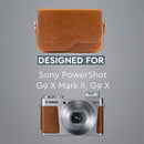 MegaGear Ever Ready PU Leather Camera Case with Strap for Canon PowerShot G9 X Mark II (Brown)