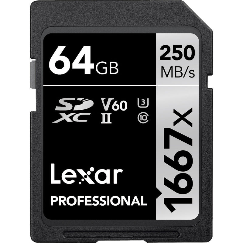 Lexar 64GB Professional 1667x UHS-II SDXC Memory Card