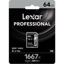 Lexar 64GB Professional 1667x UHS-II SDXC Memory Card