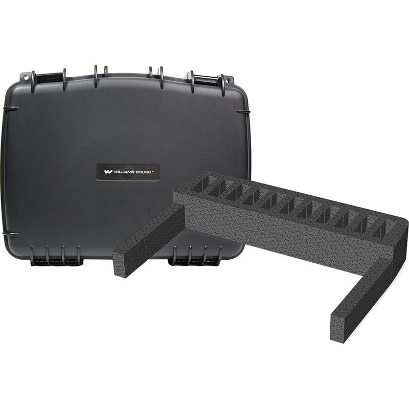 Williams Sound Large Water Resist CarryCase,15 Slot Foam Insert for Digi-Wave Transceivers and Receivers