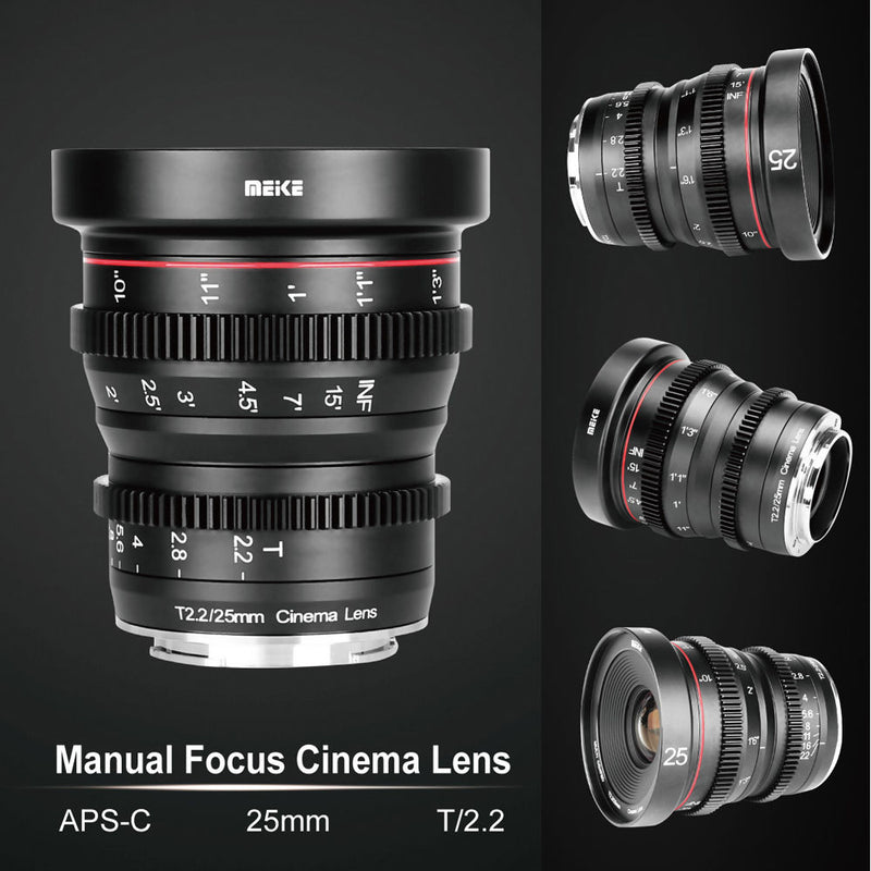 Meike 25mm T2.2 Manual Focus Cinema Lens (Fujifilm X Mount)