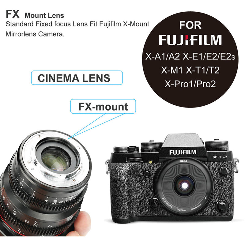 Meike 25mm T2.2 Manual Focus Cinema Lens (Fujifilm X Mount)
