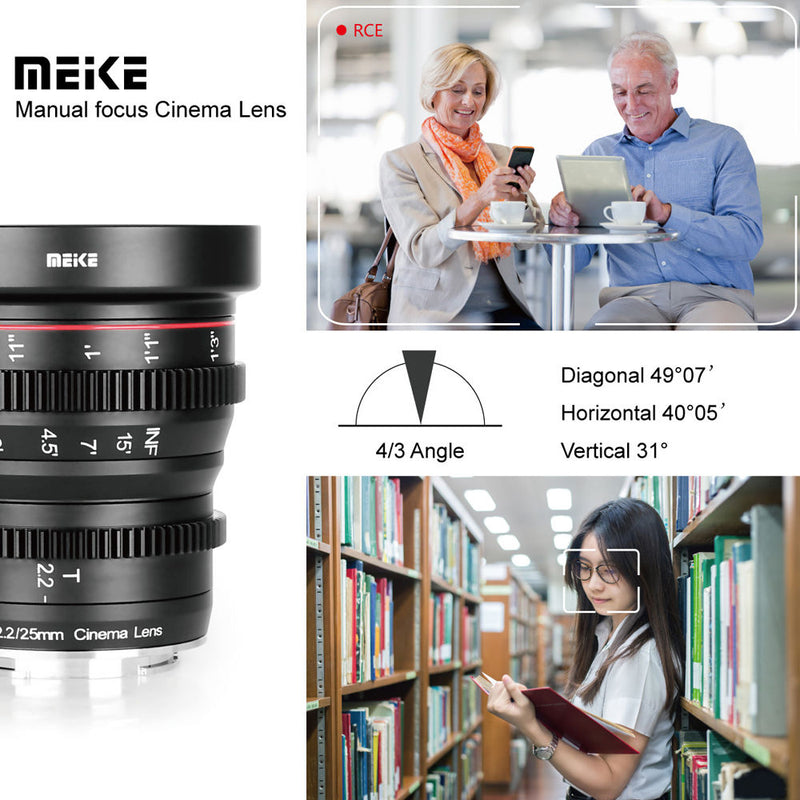 Meike 25mm T2.2 Manual Focus Cinema Lens (E Mount)