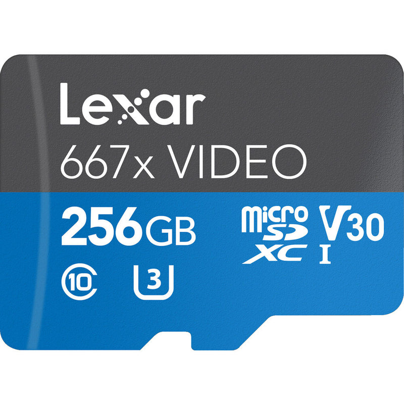 Lexar 256GB Professional 667x UHS-I microSDXC Memory Card with SD Adapter