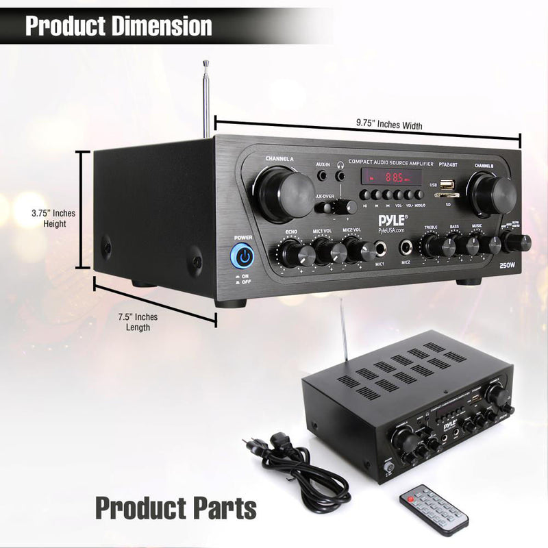 Pyle Pro PTA24BT Stereo Receiver with Bluetooth
