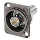 Neutrik Grounded UHD BNC Feedthrough Receptacle in D-Shape Housing