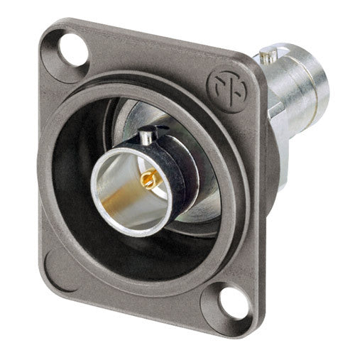 Neutrik Grounded UHD BNC Feedthrough Receptacle in D-Shape Housing